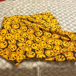 Lounge pants. Unisex. Smiley faces emoji.
